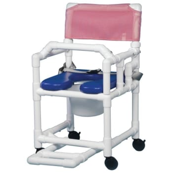 Image for IPU Shower Commode Chair Soft Seat Footrest And Lap Bar In Wineberry, Blue Seat from HD Supply