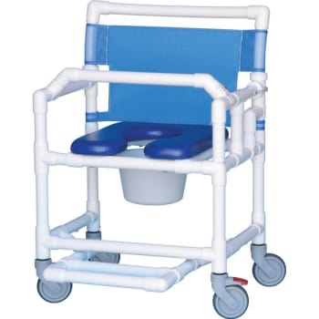 Image for IPU Shower Commode Chair Blue Soft Seat,Footrest Lap Bar Left Drop Arm, 400 Lbs from HD Supply
