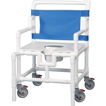 Image for Ipu® Shower Commode Chair Footrest Seat Belt Left 550 Lbs In Blue from HD Supply