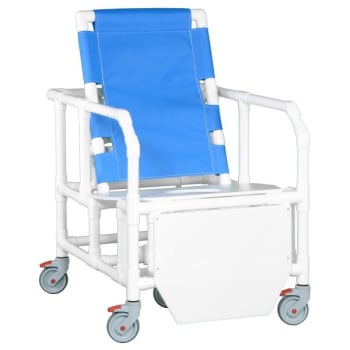 Ipu® Reclining Shower Chair Seat Belt Left 500 Lbs Capacity In Blue
