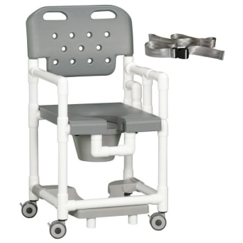 Image for Ipu® 20" Clearance Shower Commode Chair Footrest Seat Belt Left Drop Arm In Gray from HD Supply