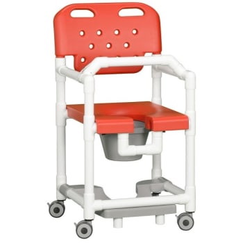 Image for Ipu® 20" Clearance Shower Commode Chair Footrest Lap Bar In Red from HD Supply