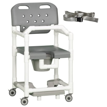 Image for Ipu® 20" Clearance Shower Commode Chair Footrest Lap Bar Left Drop Arm In Gray from HD Supply
