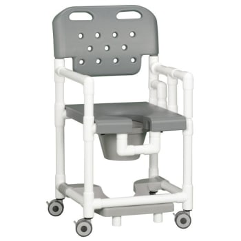 Image for Ipu® 20" Clearance Shower Commode Chair Footrest Left Drop Arm In Gray from HD Supply
