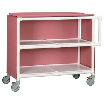 Image for Ipu® 2 Shelf Jumbo Linen Cart In Wineberry from HD Supply