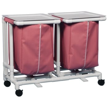 Image for IPU Jumbo Double Hamper With Foot Pedal Cap Wineberry Mesh from HD Supply