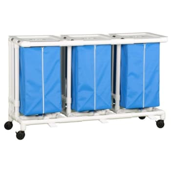 Image for IPU Standard Triple Hamper With Foot Pedal Cap Blue Mesh from HD Supply