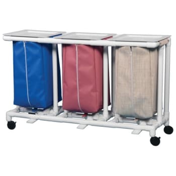 Image for IPU Standard Triple Hamper With Foot Pedal Cap Wineberry Mesh from HD Supply
