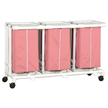 Image for Ipu® Standard Triple Hamper With Foot Pedal Cap Wineberry Mesh from HD Supply