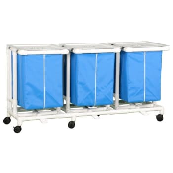 Image for Ipu® Jumbo Triple Hamper With Foot Pedal Cap Blue Mesh from HD Supply