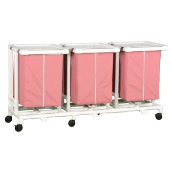 Image for IPU Jumbo Triple Hamper With Foot Pedal Cap Wineberry Mesh from HD Supply