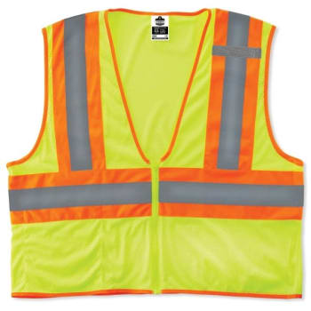 Image for Ergodyne 8229Z Type R Class 2 Economy Two-Tone Vest, Lime, 4XL/5XL from HD Supply