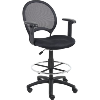 Boss Mesh Drafting Stool With Adjustable Arms