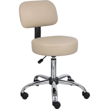 Boss Office Products Boss Medical Stool With Back, Beige