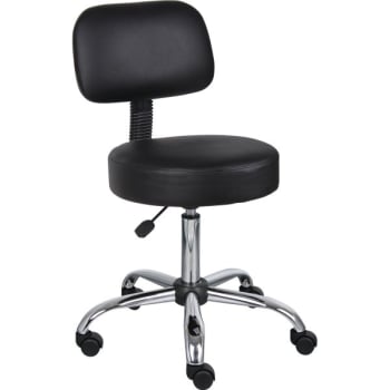 Boss Medical Stool With Back, Black