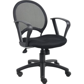 Boss Office Products Mesh Chair With Arms, Black