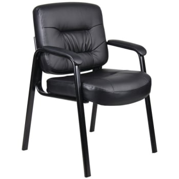 Boss Leatherplus Executive Guest Chair, Black