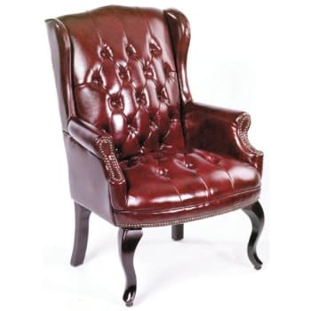 Boss Traditional Wing Back Guest Chair, Burgundy