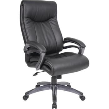Boss Double Layer LeatherPlus Executive Chair, Black