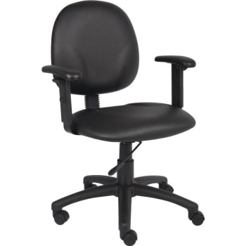 Boss Mid Back Diamond Task Chair, Black, Adjustable Arms