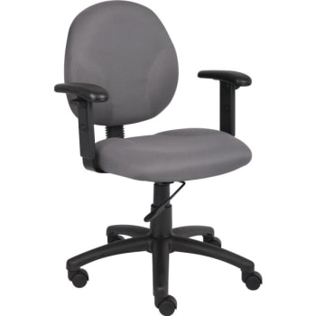 Boss Diamond Mid-Back Task Chair With Arms, Gray