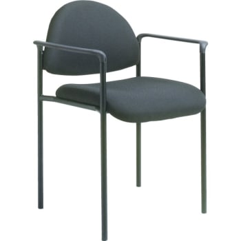 Boss Diamond Stackable Chair With Arms, Black