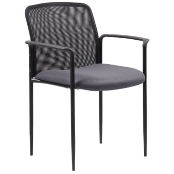 Boss Office Products Boss Stackable Mesh Interior Chair (Gray)