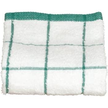 Image for Kitchen Towel 15x25 White With Green Check Package Of 12 from HD Supply