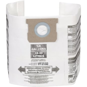Ridgid® High-Efficiency Dust Bag Filters For 6 - 9 Gallon Vacuums - Package Of 2