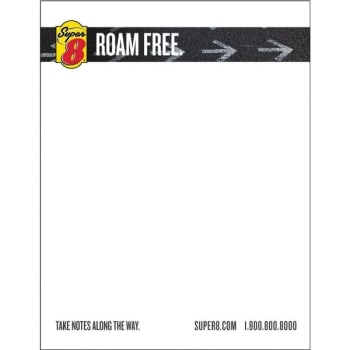 Super 8 by Wyndham® 8-Sheet Memo Pad, 4-1/4 x 5-1/2" Package Of 500