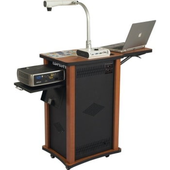 Image for Oklahoma Sound Wizard Cart Wild Cherry Lectern from HD Supply