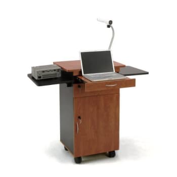 Oklahoma Sound Multimedia Portable Presentation And A/V Station Cherry Finish