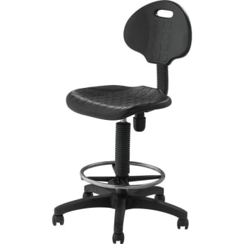 Image for National Public Seating® Poly Adjustable Task Stool With Backrest, Black from HD Supply