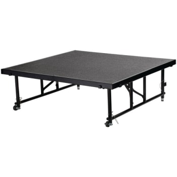National Public Seating® Portable Stage With Grey Carpet 48 x 48", 16-24" Heig