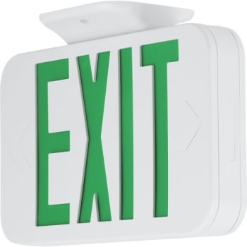 Progress Lighting LED White Exit Signs, Green Lettering