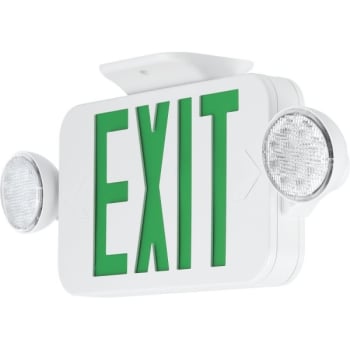 Image for Progress Lighting LED White Exit Signs, Green Lettering with Two Bulbs from HD Supply