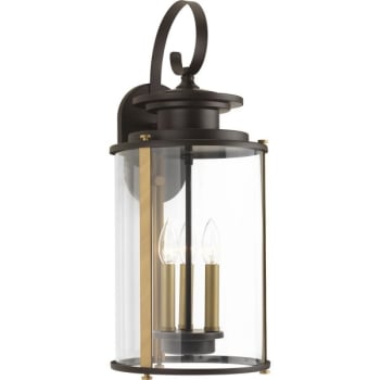 Image for Progress Lighting LED Squire Antique Bronze Three-Light Large Wall Lantern from HD Supply