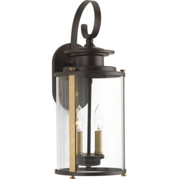 Image for Progress Lighting Led Squire Antique Bronze Two-Light Medium Wall Lantern from HD Supply