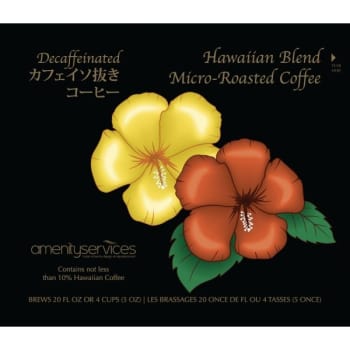 Hawaiian Kona Blend Decaf Coffee Filter Pouch For 1-Cup Or 4-Cup, Case Of 200