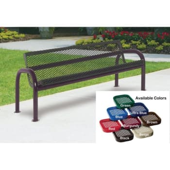 Ultrasite® 6 Ft. Contour Bench - In-Ground, Thermoplastic Coated Perforated Steel, Ultra Blue