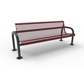 Ultrasite® 6 Ft. Contour Bench, In-Ground Mount, Burgundy
