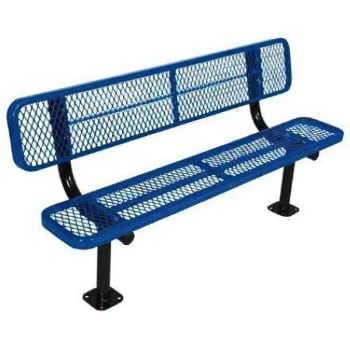 Image for Ultrasite® Bollard 6 Ft Surface-Mount Park Bench (Blue) from HD Supply