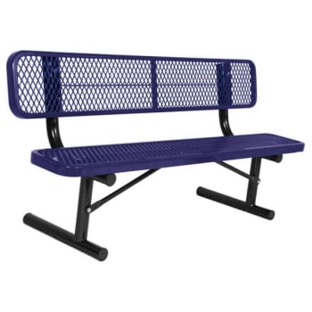 Ultrasite® 6 Ft. Park Bench - Portable, Thermoplastic Coated Steel, Ultra Blue