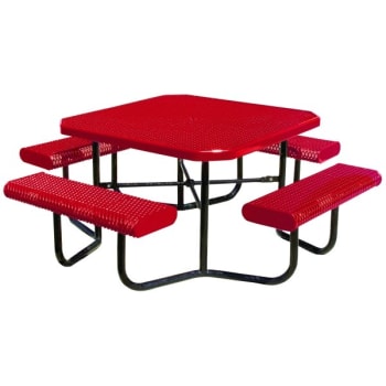 Ultrasite® 6' Square Picnic Bench, Thermoplastic Coated Steel - Red