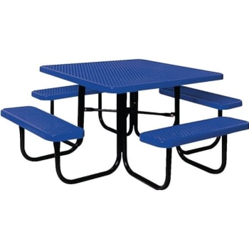 Ultrasite® 6' Square Picnic Bench, Thermoplastic Coated Steel - Blue