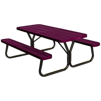 Image for Ultrasite® 6' Portable Park Picnic Table, Thermoplastic Coated Steel, Burgundy from HD Supply