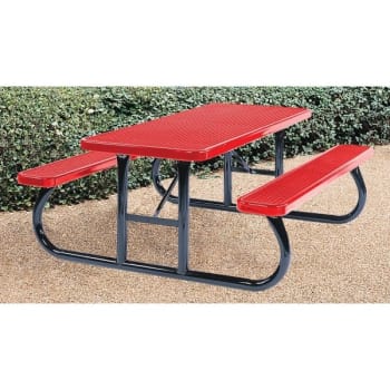 Image for Ultrasite® 6' Picnic Bench, Surface Mount, Thermoplastic Coated Steel, Red from HD Supply