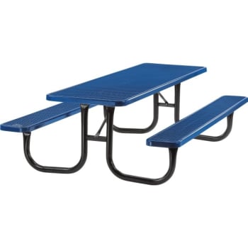 Ultrasite® 6' Park Picnic Bench, Thermoplastic Coated Steel, Blue