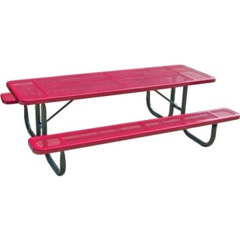 Image for Ultrasite® 6' Portable Park Picnic Table - Thermoplastic Coated Steel - Red from HD Supply