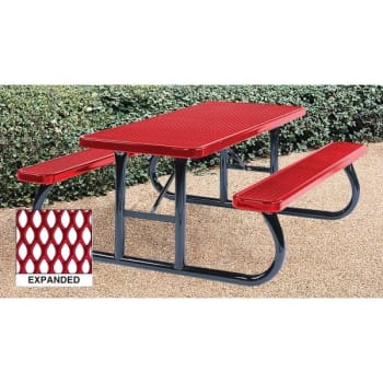 Image for Ultrasite® 8' Park Picnic Bench, Thermoplastic Coated Steel, Red from HD Supply